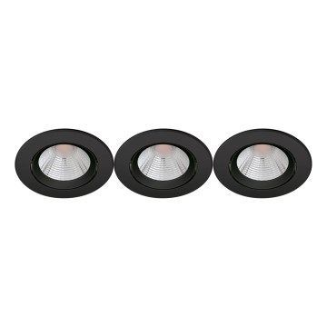 Philips - SÆT med 3 stk. LED dæmpbare indbygningsspot SPARKLE LED/5,5W/230V 2700K sort