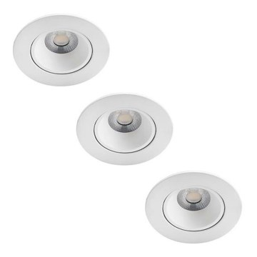 Philips - SÆT med 3 stk. LED dæmpbare indbygningsspot til badeværelse ABROSA LED/9W/230V IP44