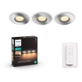 Philips - SÆT med 3x LED dæmpbare badeværelseslamper Hue ADORE 1xGU10/5W/230V IP44 + fjernbetjening