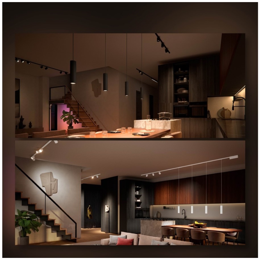 Philips - Sæt med 3 dæmpbare LED RGB-pendler med kabelophæng til Hue-skinnesystem PERIFO LED RGB/15,6W/230V 2000-6500K