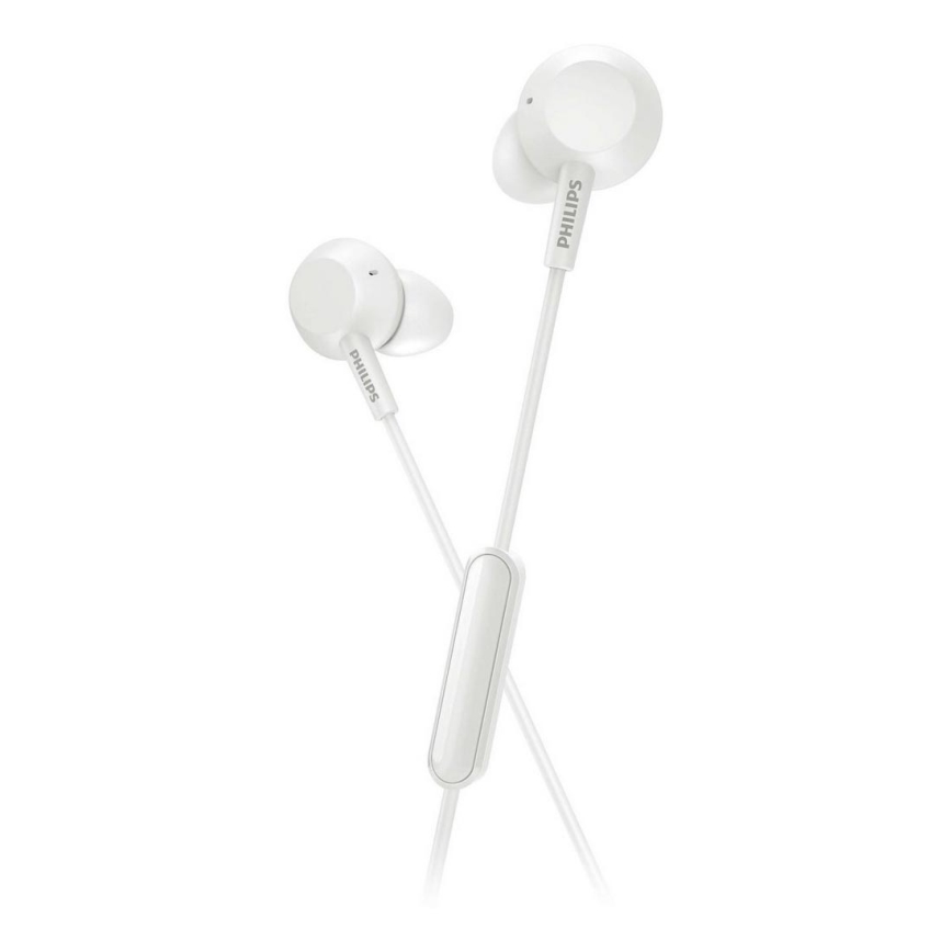 Philips TAE4105WT/00 - Høretelefoner med mikrofon JACK 3,5 mm hvid