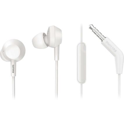 Philips TAE4105WT/00 - Høretelefoner med mikrofon JACK 3,5 mm hvid