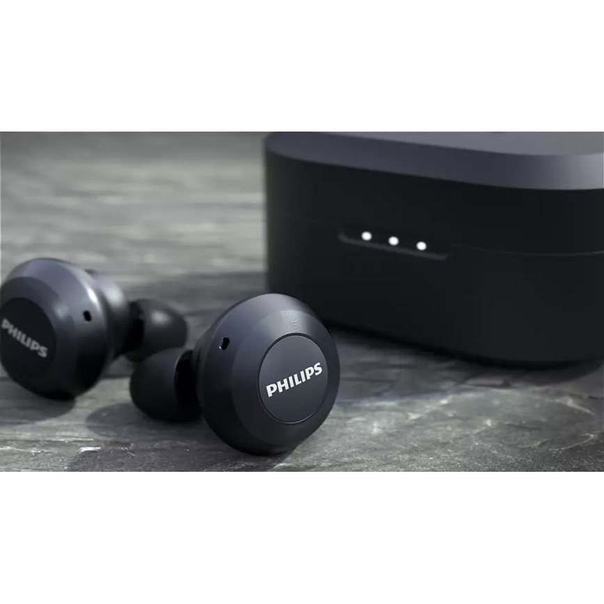 Philips TAT8505BK/00 - Trådløse høretelefoner IPX4 2x 55 mAh + 560 mAh sort