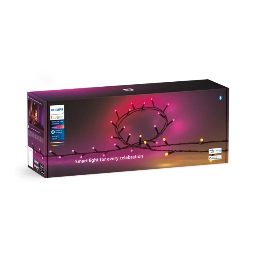 Philips - Udendørs LED lyskæde m. RGBW-farver dæmpbar HUE WHITE AND COLOR AMBIANCE 500xLED 44,4 m 2000-6500K IP54