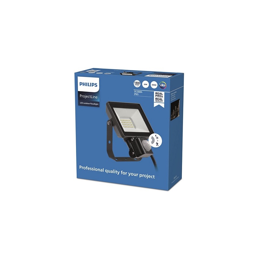 Philips - Udendørs LED projektør med sensor PROJECTLINE LED/20W/230V IP65 3000K