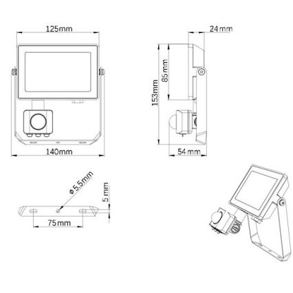 Philips - Udendørs LED projektør med sensor PROJECTLINE LED/20W/230V IP65 3000K