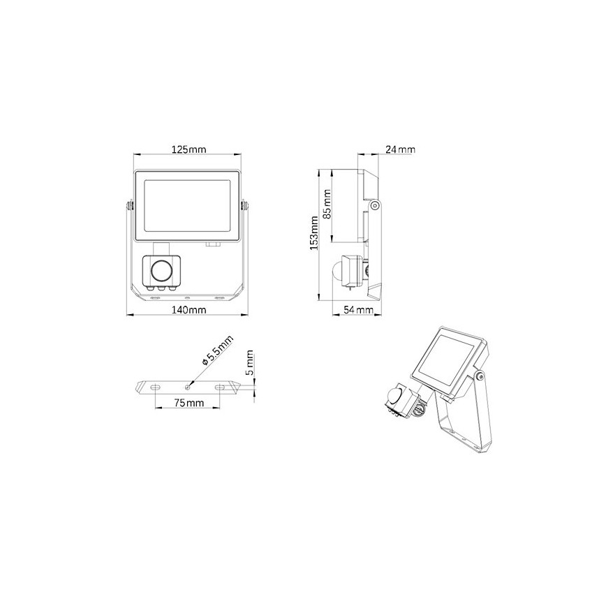 Philips - Udendørs LED projektør med sensor PROJECTLINE LED/20W/230V IP65 3000K