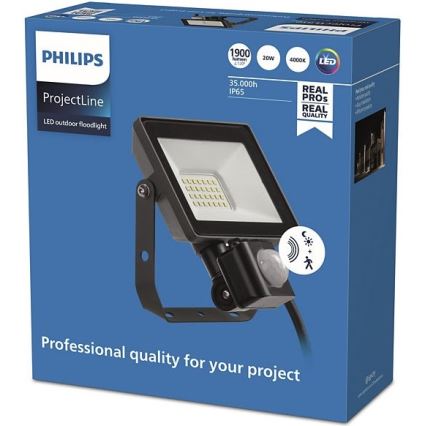 Philips - Udendørs LED projektør med sensor PROJECTLINE LED/20W/230V IP65 4000K