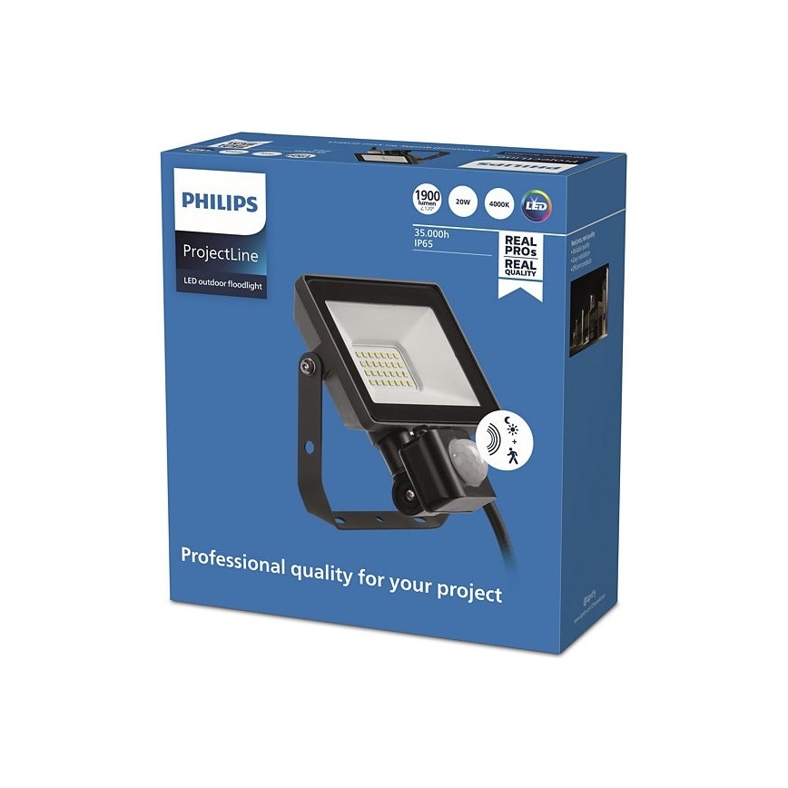Philips - Udendørs LED projektør med sensor PROJECTLINE LED/20W/230V IP65 4000K