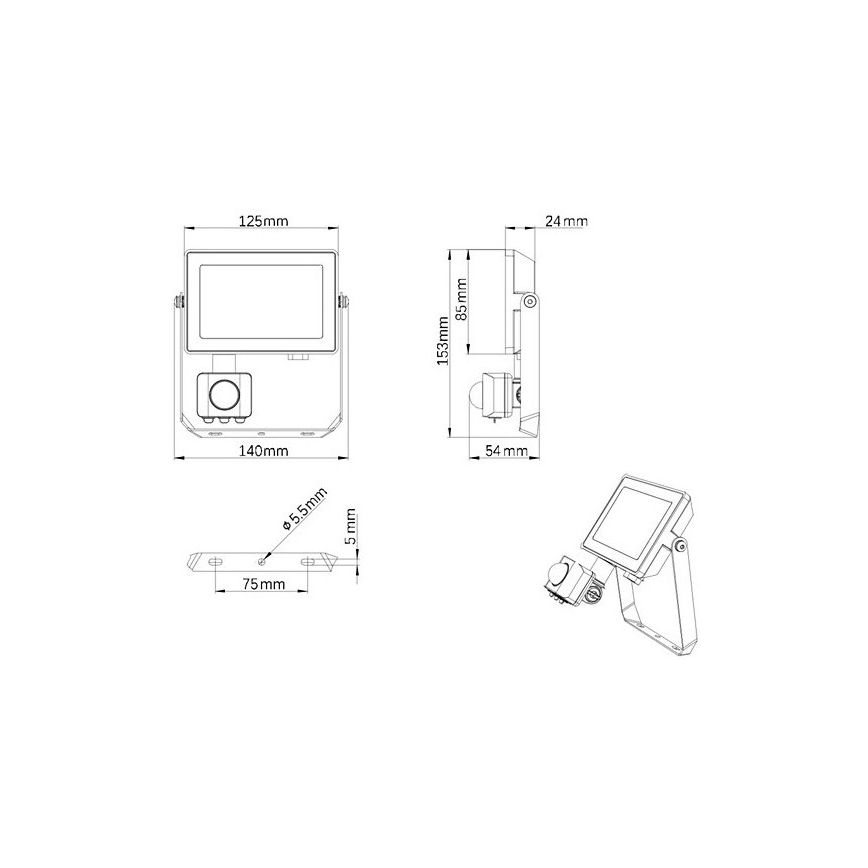 Philips - Udendørs LED projektør med sensor PROJECTLINE LED/20W/230V IP65 4000K
