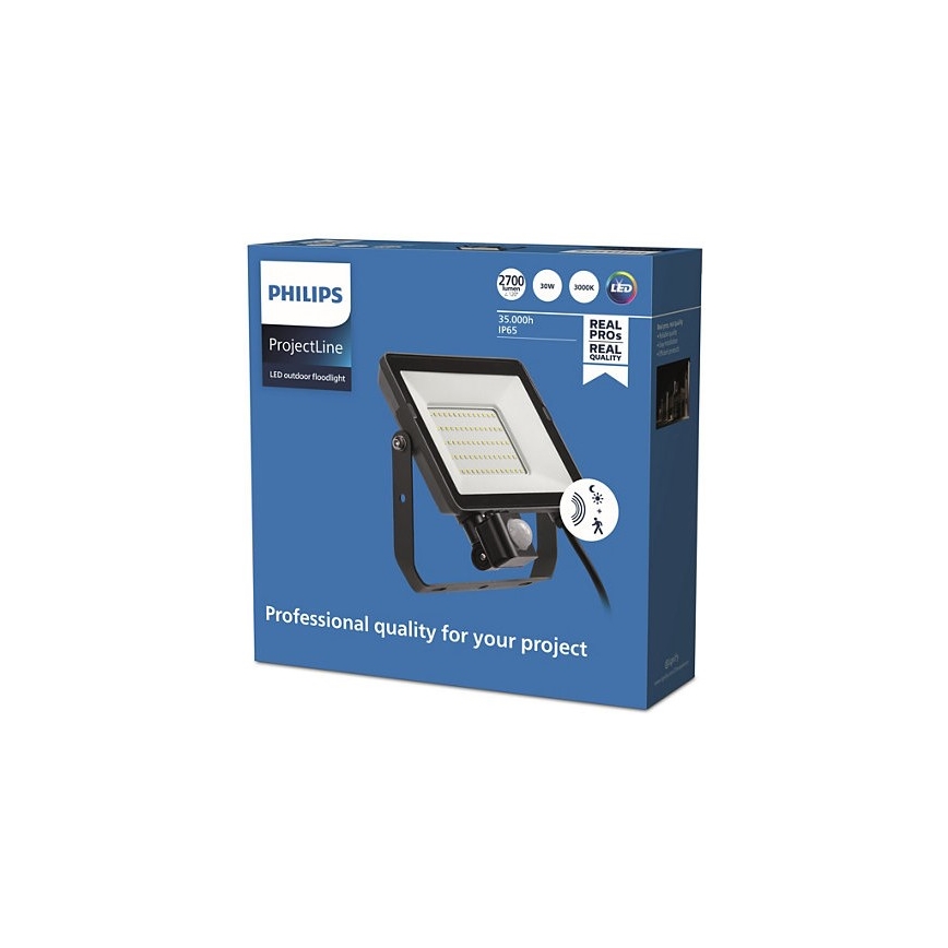Philips - Udendørs LED projektør med sensor PROJECTLINE LED/30W/230V IP65 3000K