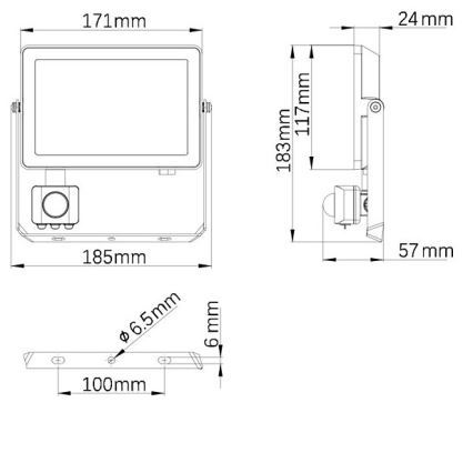 Philips - Udendørs LED projektør med sensor PROJECTLINE LED/30W/230V IP65 3000K