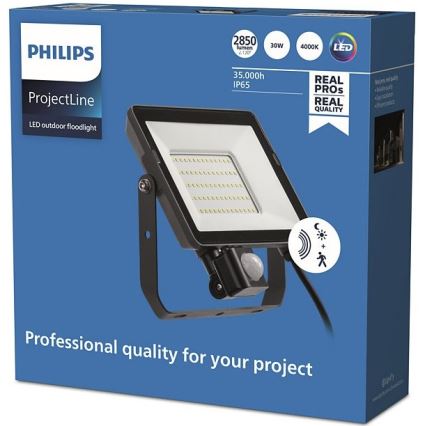 Philips - Udendørs LED projektør med sensor PROJECTLINE LED/30W/230V IP65 4000K