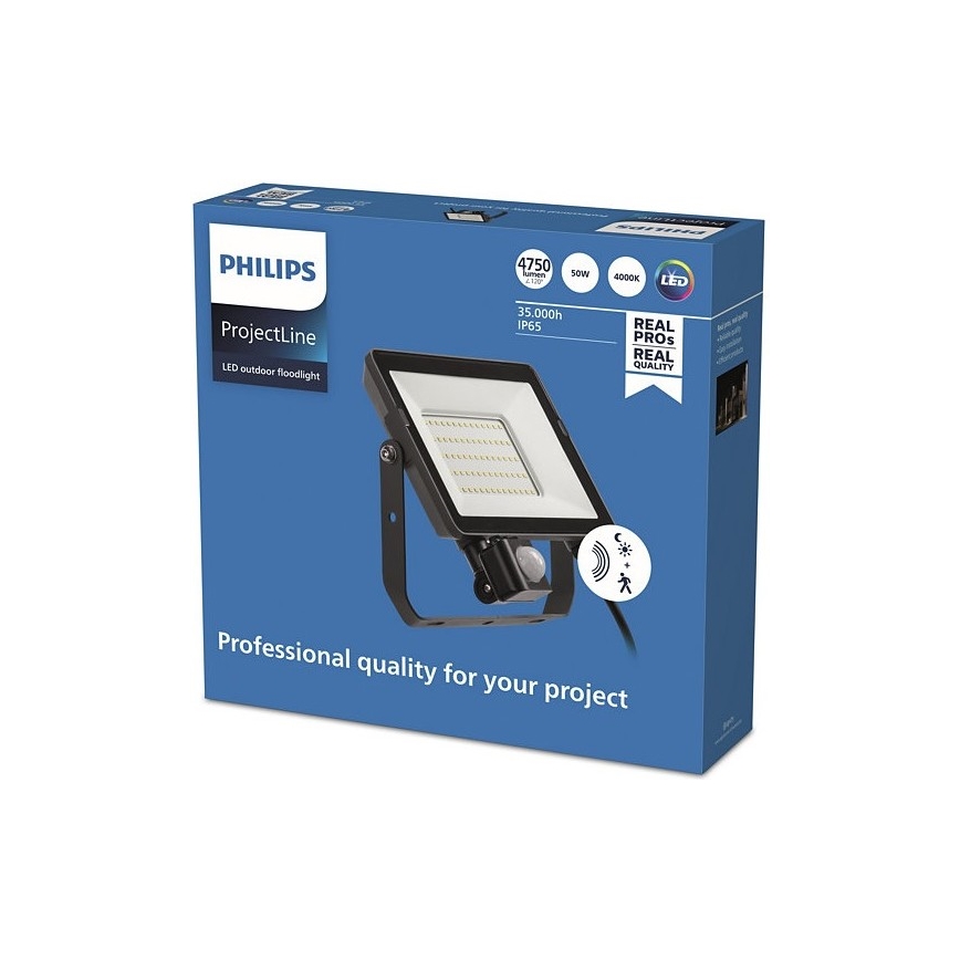 Philips - Udendørs LED projektør med sensor PROJECTLINE LED/50W/230V IP65 4000K