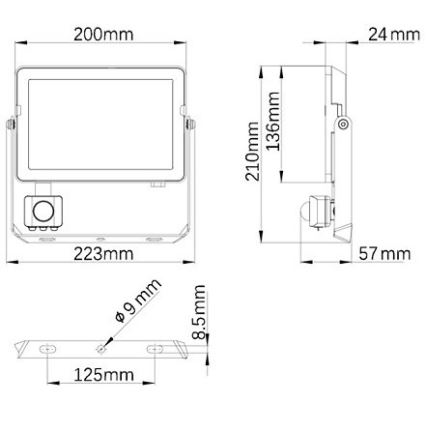 Philips - Udendørs LED projektør med sensor PROJECTLINE LED/50W/230V IP65 4000K