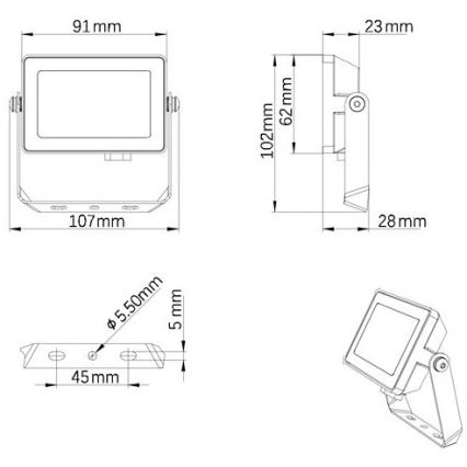 Philips - Udendørs LED projektør PROJECTLINE LED/10W/230V IP65 4000K