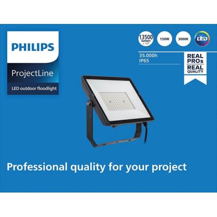 Philips - Udendørs LED projektør PROJECTLINE LED/150W/230V IP65 3000K