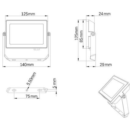 Philips - Udendørs LED projektør PROJECTLINE LED/20W/230V IP65 3000K