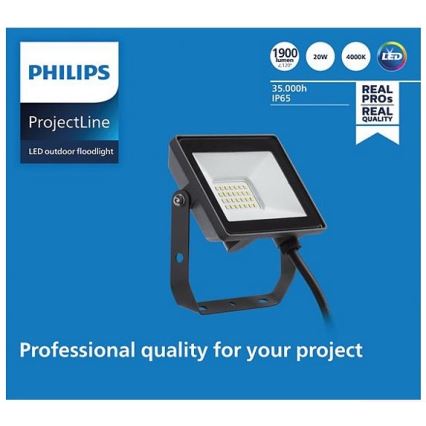 Philips - Udendørs LED projektør PROJECTLINE LED/20W/230V IP65 4000K