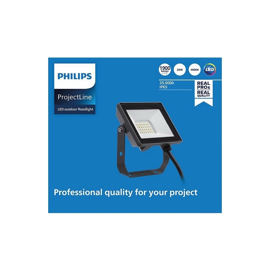 Philips - Udendørs LED projektør PROJECTLINE LED/20W/230V IP65 4000K