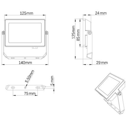 Philips - Udendørs LED projektør PROJECTLINE LED/20W/230V IP65 4000K