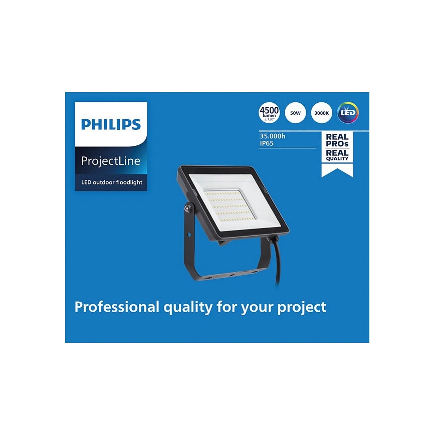 Philips - Udendørs LED projektør PROJECTLINE LED/50W/230V IP65 3000K
