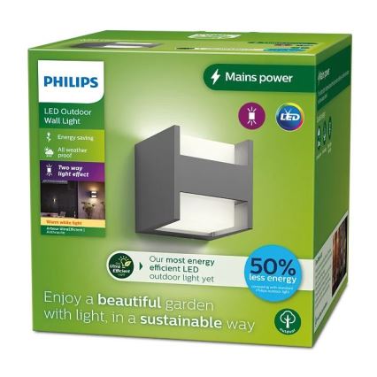 Philips - Udendørs LED væglampe ARBOUR LED/3,8W/230V 2700K IP44