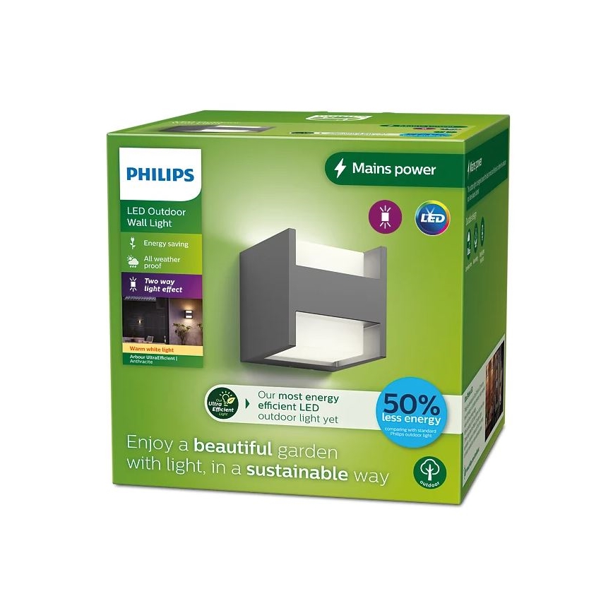 Philips - Udendørs LED væglampe ARBOUR LED/3,8W/230V 2700K IP44
