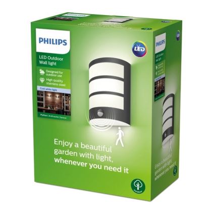 Philips - Udendørs LED væglampe med sensor LED/6W/230V 4000K IP44