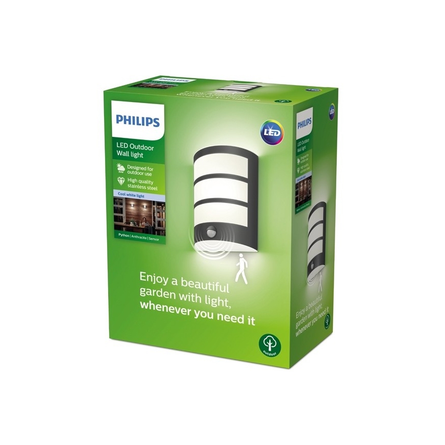 Philips - Udendørs LED væglampe med sensor LED/6W/230V 4000K IP44