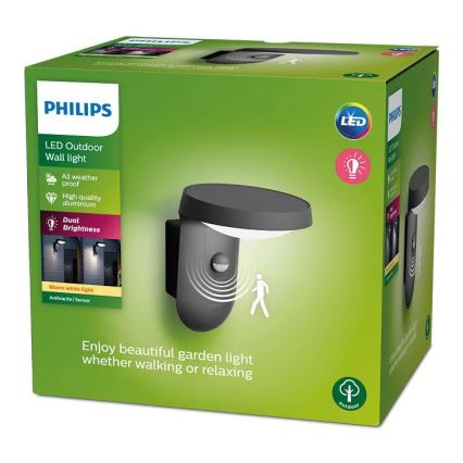 Philips - Udendørs LED væglampe med sensor LED/9W/230V 2700K IP44