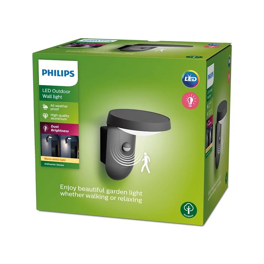 Philips - Udendørs LED væglampe med sensor LED/9W/230V 2700K IP44