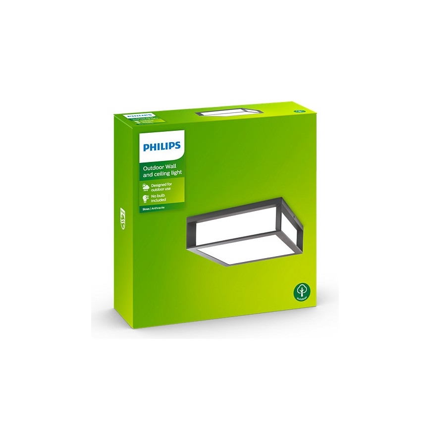 Philips - Udendørs loftlampe SKIES 2xE27/14W/230V IP44 antracitgrå