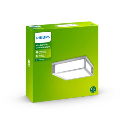 Philips - Udendørs loftslampe 2xE27/14W/230V IP44 grå