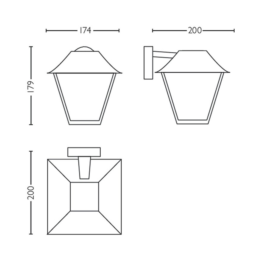 Philips - Udendørs væglampe 1xE27/60W/230V IP44