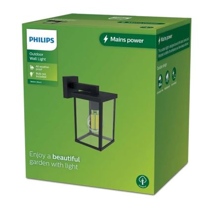 Philips - Udendørs væglampe BELLINI 1xE27/25W/230V IP44