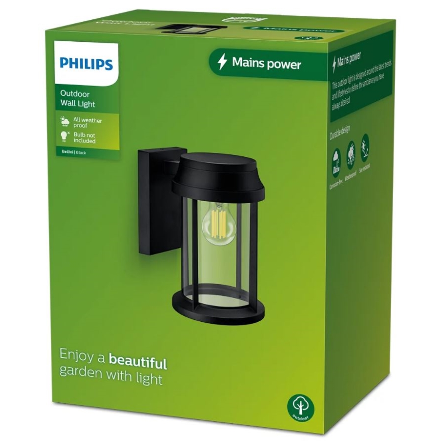Philips - Udendørs væglampe BELLINI 1xE27/25W/230V IP44