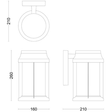 Philips - Udendørs væglampe BELLINI 1xE27/25W/230V IP44