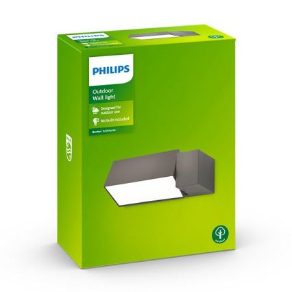 Philips - Udendørs væglampe 1xE27/23W/230V IP44 antracitgrå