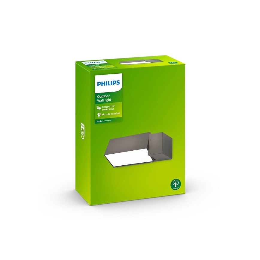 Philips - Udendørs væglampe 1xE27/23W/230V IP44 antracitgrå