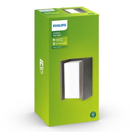 Philips - Udendørs væglampe BRIDGE 1xE27/15W/230V IP44