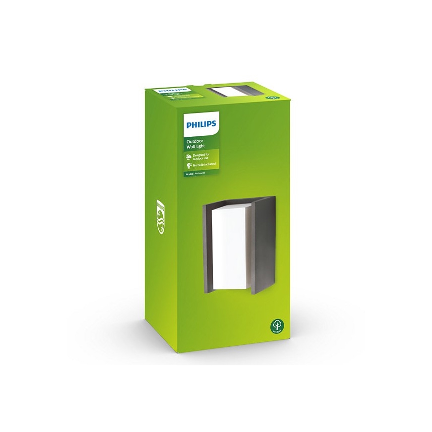Philips - Udendørs væglampe BRIDGE 1xE27/15W/230V IP44