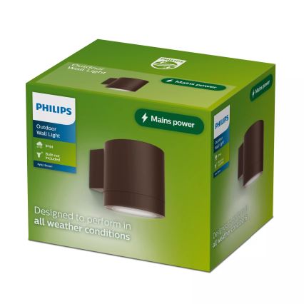 Philips - Udendørs væglampe FYLX 1xGU10/5W/230V brun IP44