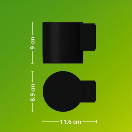 Philips - Udendørs væglampe FYLX 1xGU10/5W/230V sort IP44