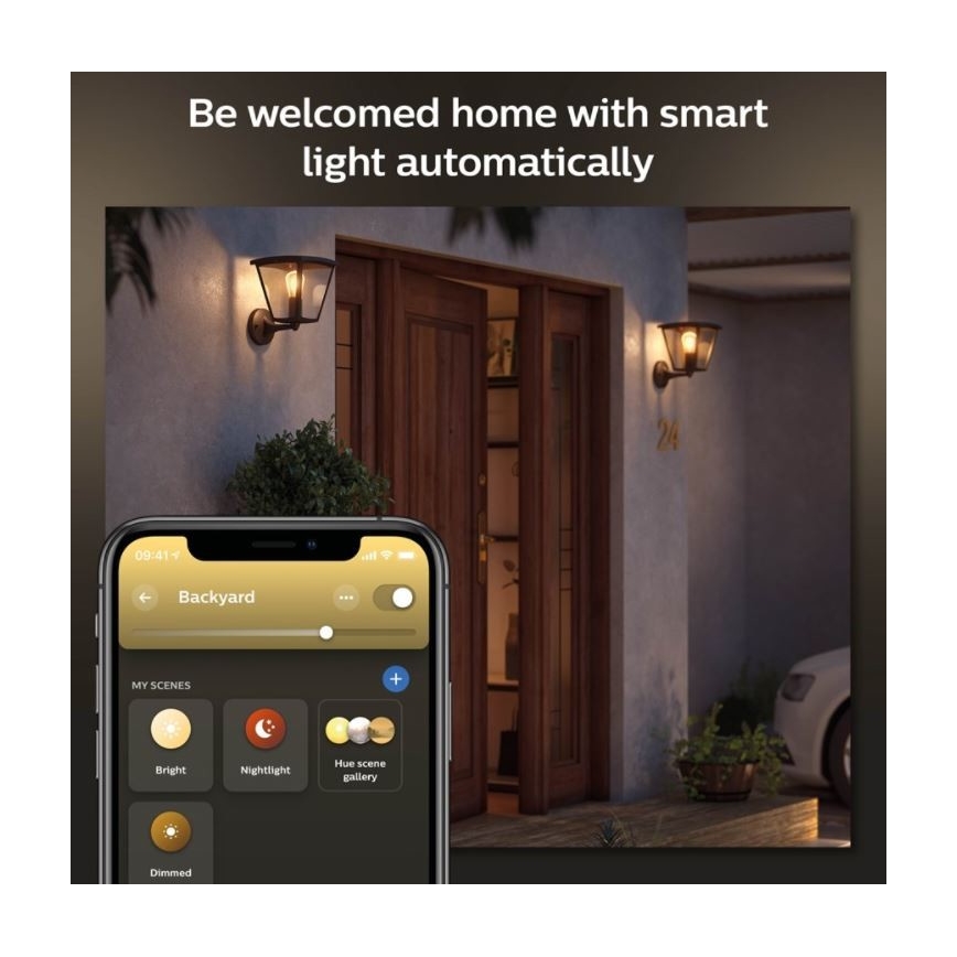 Philips - Udendørs væglampe dæmpbar Hue INARA 1xE27/7W/230V Wi-Fi IP44