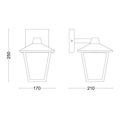 Philips - Udendørs væglampe KINNO 1xE27/25W/230V IP44