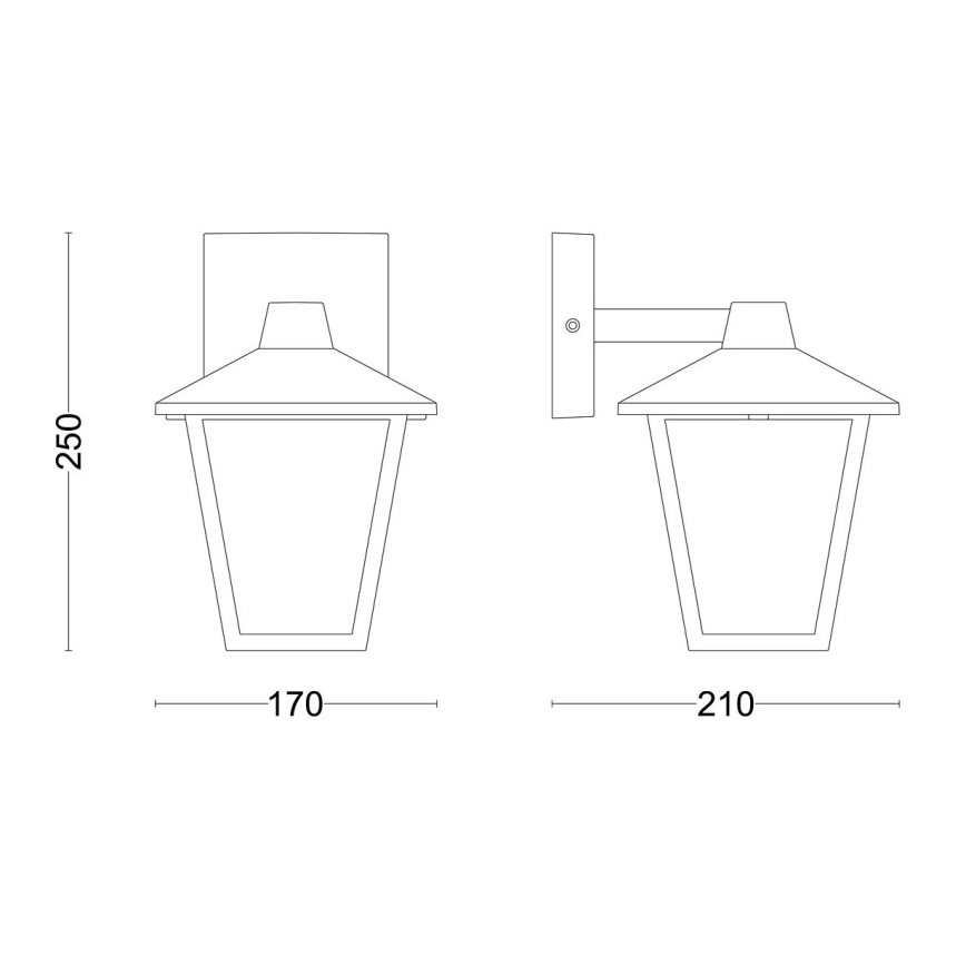 Philips - Udendørs væglampe KINNO 1xE27/25W/230V IP44