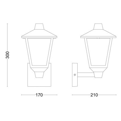 Philips - Udendørs væglampe KINNO 1xE27/25W/230V IP44