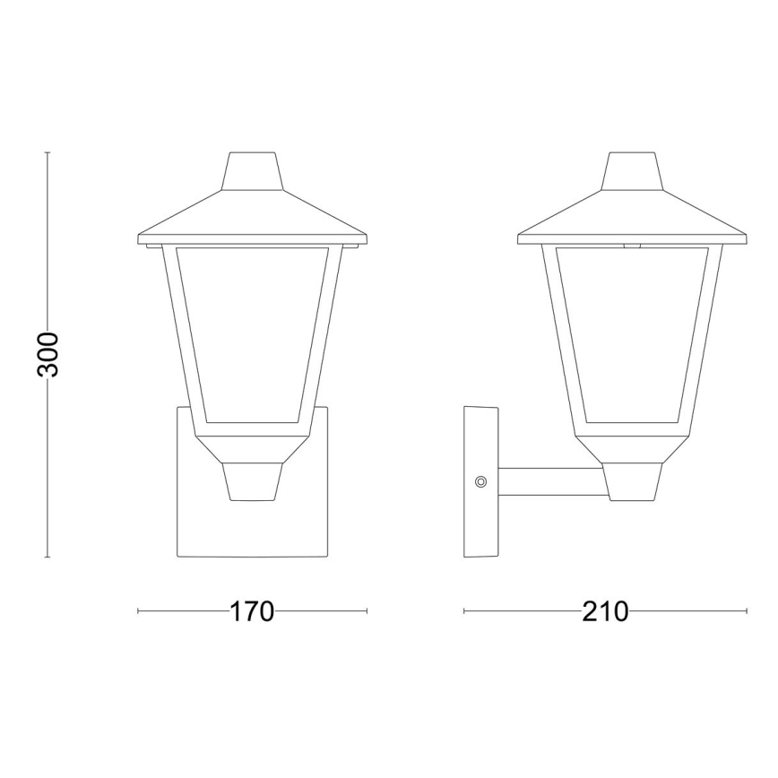 Philips - Udendørs væglampe KINNO 1xE27/25W/230V IP44