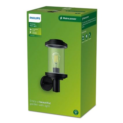 Philips - Udendørs væglampe LISTRA 1xE27/25W/230V IP44